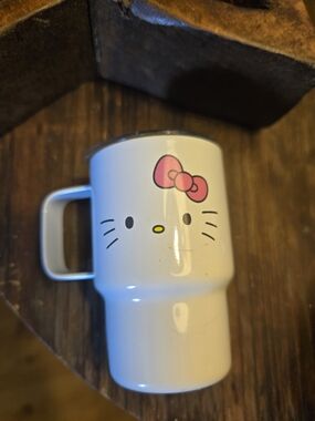Hello Kitty White and Pink Character Travel Mug